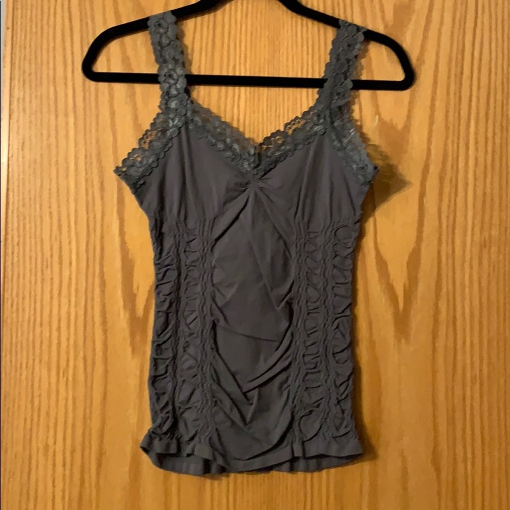 Grey lace tank top